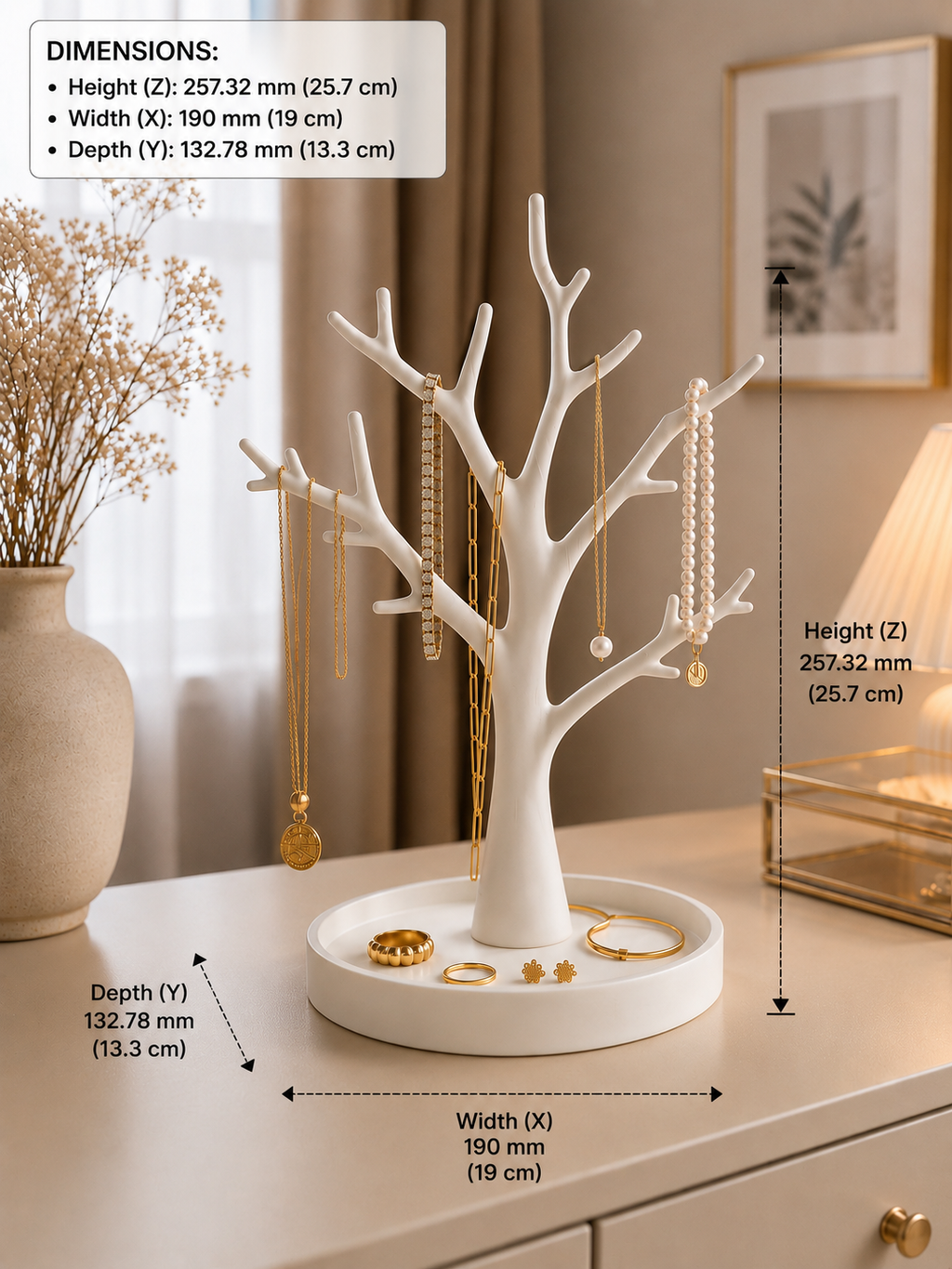 Jewelry Tree Organizer, Necklace Holder, Jewelry Stand, Ring Holder, Bracelet Display, Vanity Decor, Gift for Her