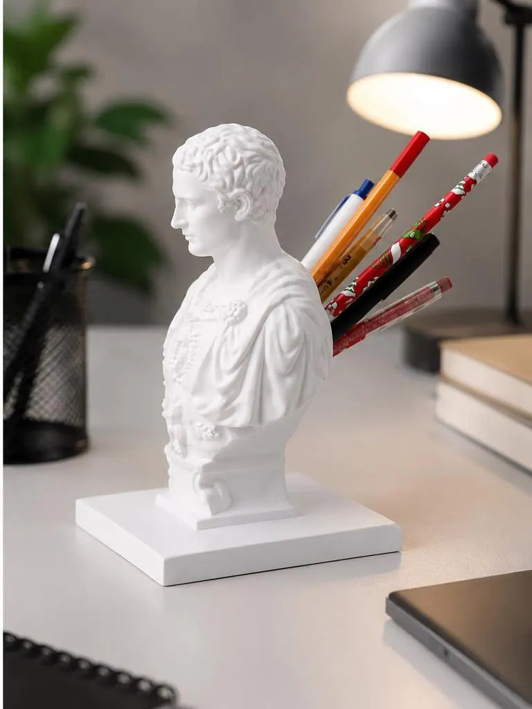 Julius Caesar Bust Pen Holder – Turn Your Desk Into an Ancient Roman Empire