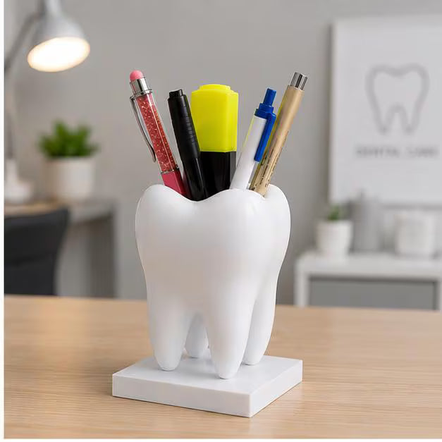 Cute Tooth Pen Holder – Dental Clinic Desk Accessory – Dentist Office Organizer – Unique Tooth Pencil Holder Gift