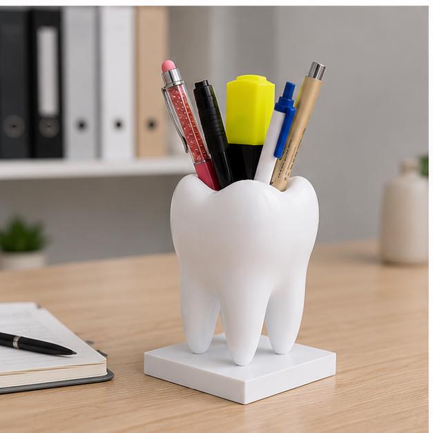 Cute Tooth Pen Holder – Dental Clinic Desk Accessory – Dentist Office Organizer – Unique Tooth Pencil Holder Gift