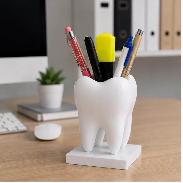 Cute Tooth Pen Holder – Dental Clinic Desk Accessory – Dentist Office Organizer – Unique Tooth Pencil Holder Gift