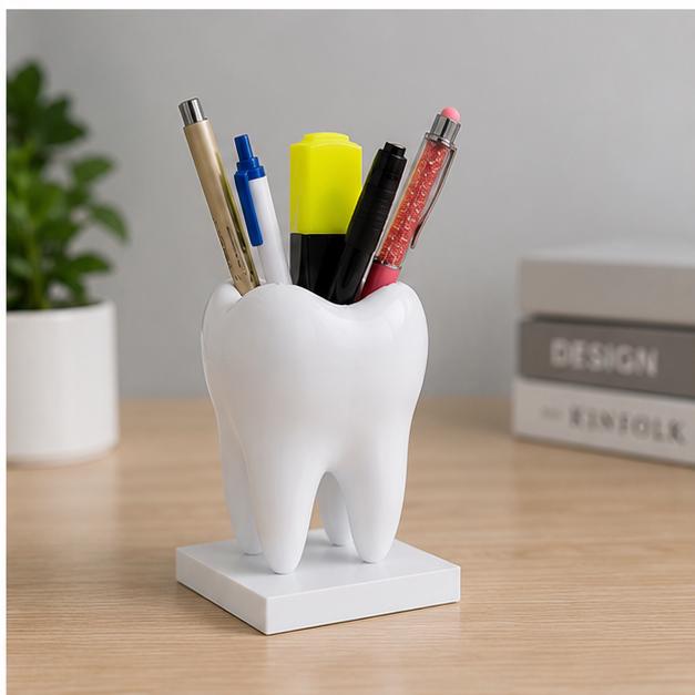 Cute Tooth Pen Holder – Dental Clinic Desk Accessory – Dentist Office Organizer – Unique Tooth Pencil Holder Gift