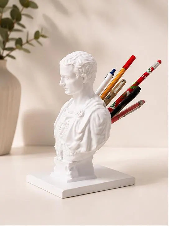 Julius Caesar Bust Pen Holder – Turn Your Desk Into an Ancient Roman Empire