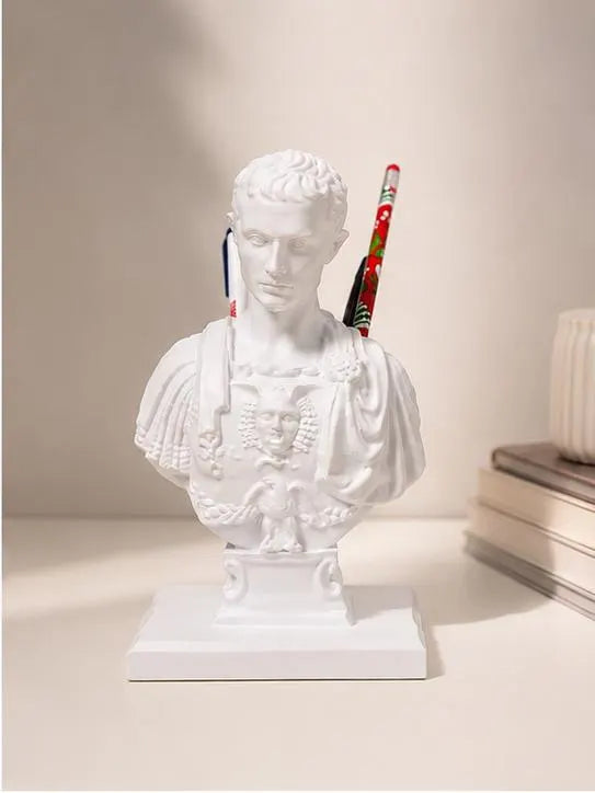 Julius Caesar Bust Pen Holder – Turn Your Desk Into an Ancient Roman Empire