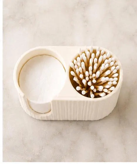 Minimalist Cotton Pad & Q-Tip Holder | 3D Printed Bathroom Organizer | Cotton Swab Storage Container | Vanity Counter Decor | Bathroom Decor
