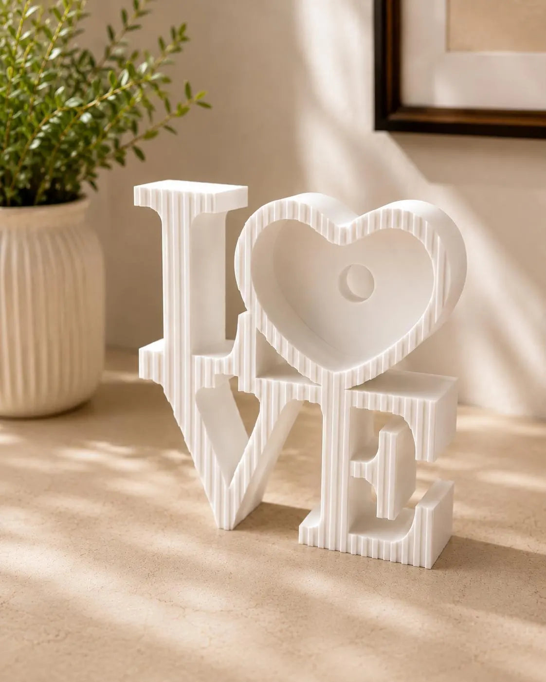 LOVE Picture Frame, Heart Photo Frame, 3D Printed Photo Holder, Anniversary Gift for Couples, Wedding Gift, Valentine’s Day Decor