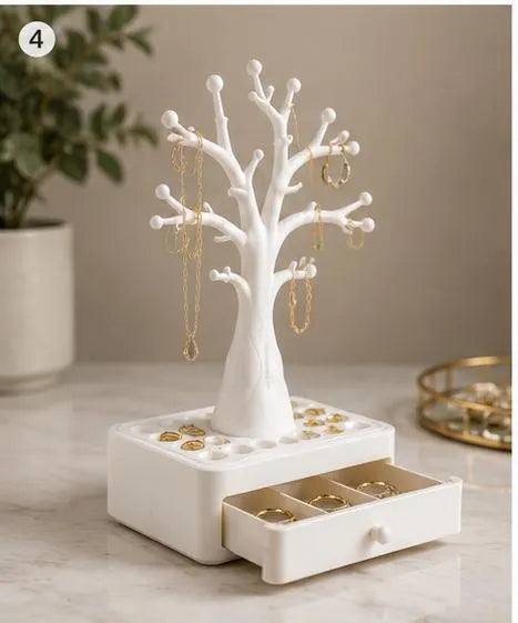 Jewelry Tree Organizer, Necklace Holder, Earring Stand, Ring Display, Jewelry Storage Tray, Decorative Jewelry Holder Gift for Women