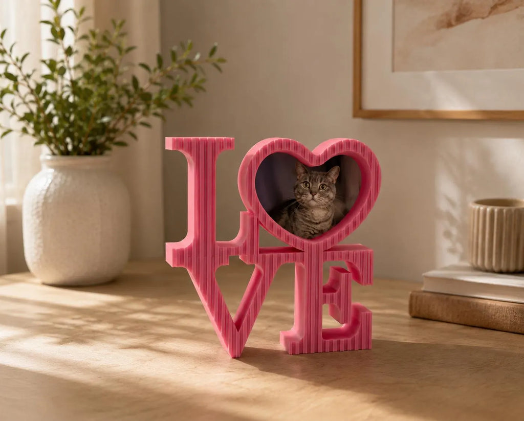 LOVE Picture Frame, Heart Photo Frame, 3D Printed Photo Holder, Anniversary Gift for Couples, Wedding Gift, Valentine’s Day Decor