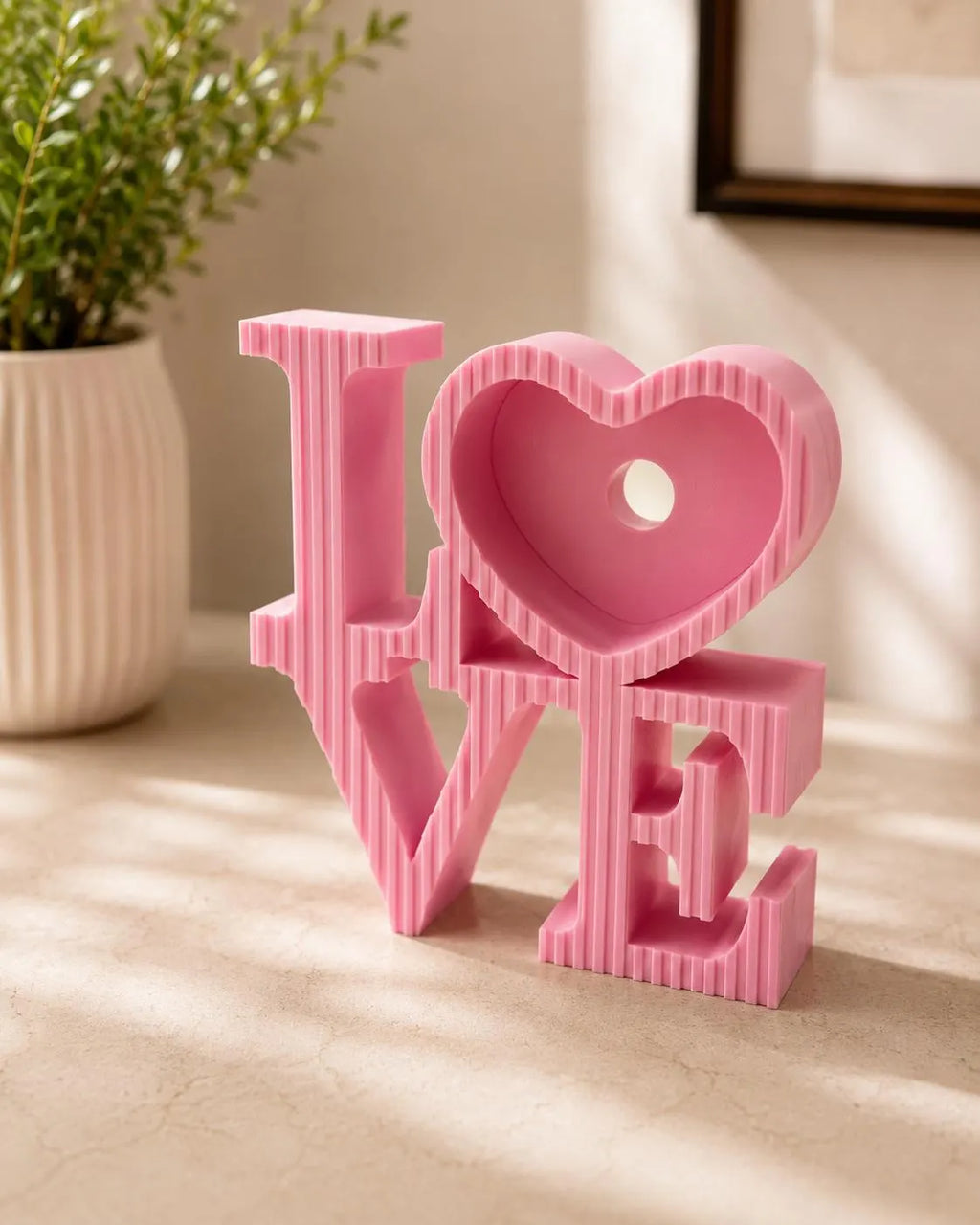 LOVE Picture Frame, Heart Photo Frame, 3D Printed Photo Holder, Anniversary Gift for Couples, Wedding Gift, Valentine’s Day Decor