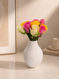 Modern 3D Printed Vase | Twisted Spiral Flower Vase | Minimalist Home Decor | Contemporary Floral Vase