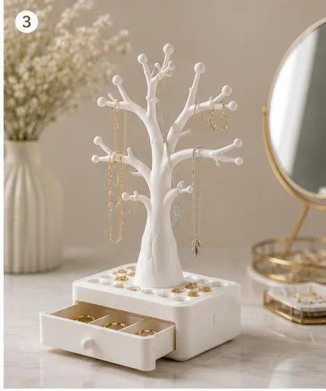 Jewelry Tree Organizer, Necklace Holder, Earring Stand, Ring Display, Jewelry Storage Tray, Decorative Jewelry Holder Gift for Women