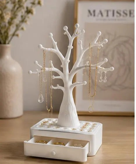 Jewelry Tree Organizer, Necklace Holder, Earring Stand, Ring Display, Jewelry Storage Tray, Decorative Jewelry Holder Gift for Women