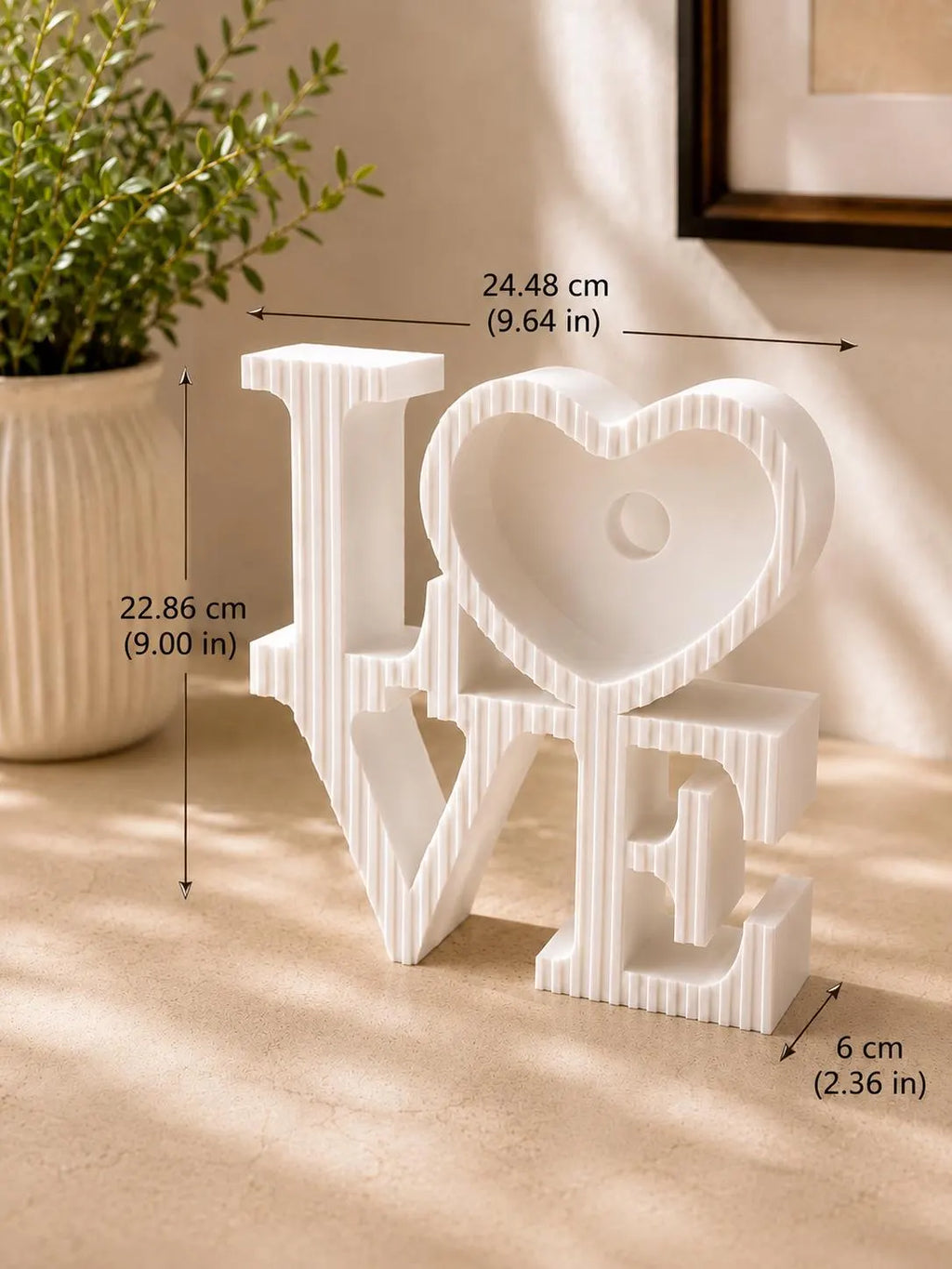 LOVE Picture Frame, Heart Photo Frame, 3D Printed Photo Holder, Anniversary Gift for Couples, Wedding Gift, Valentine’s Day Decor