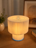 Modern Pleated Table Lamp, 3D Printed Bedside Lamp, Minimalist Night Light, Scandinavian Home Decor, Nursery Lamp, Warm Ambient Light