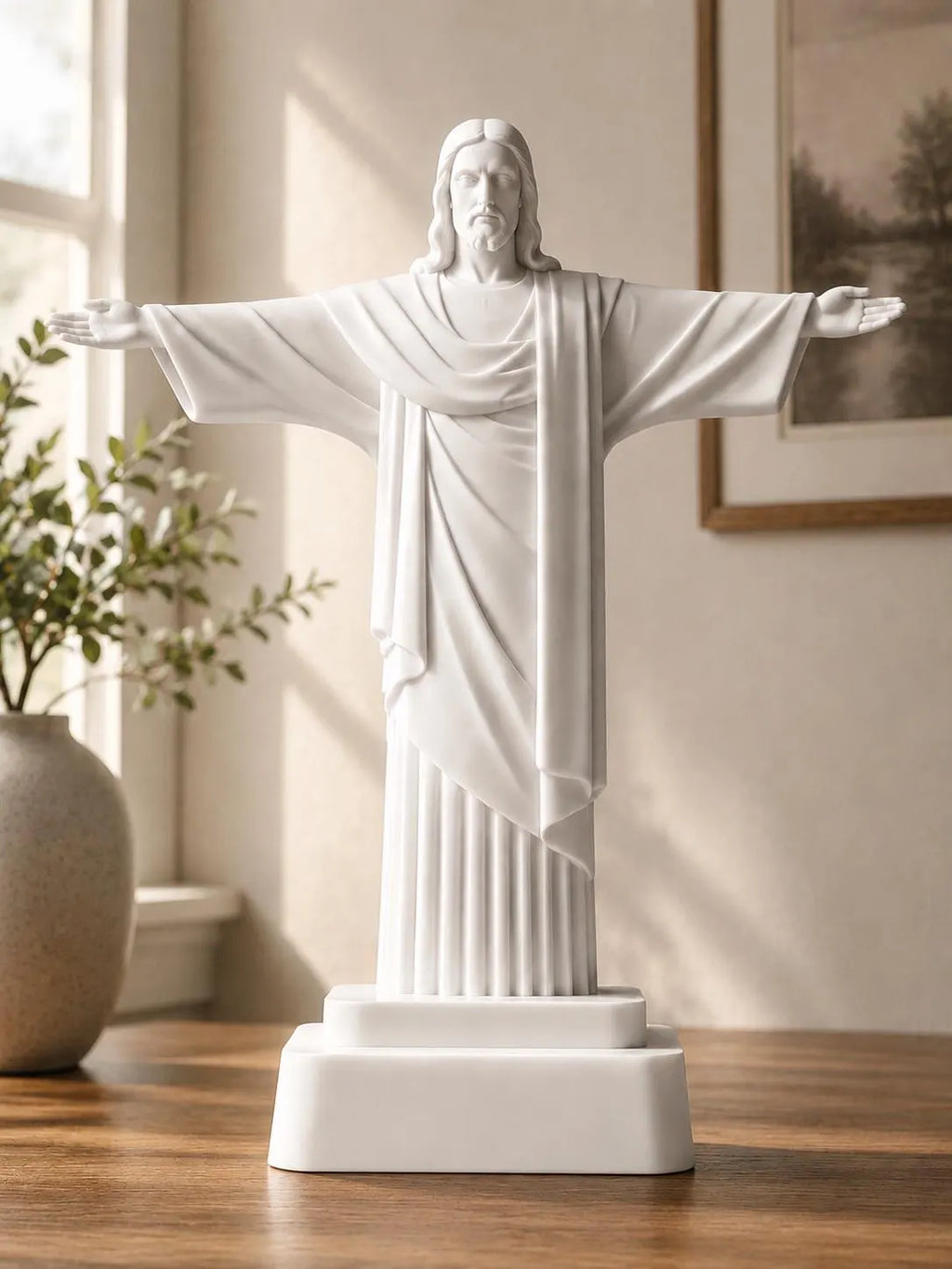 Jesus Statue 3D Printed | Christ the Redeemer Figurine | Christian Home Decor | Religious Gift | Catholic Decor | Desk Shelf Display