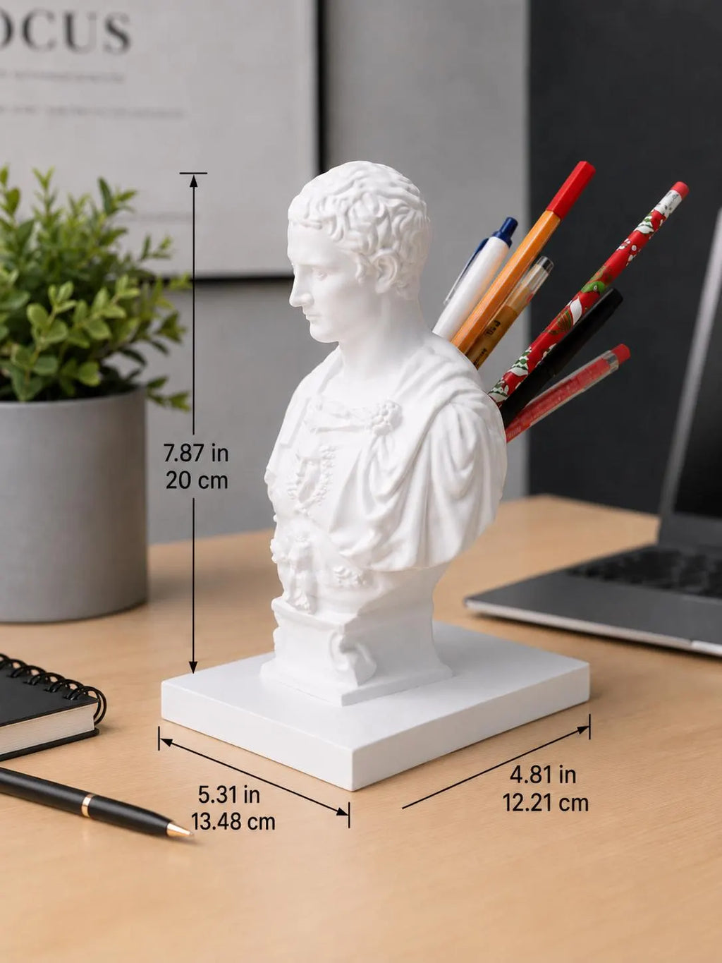Julius Caesar Bust Pen Holder – Turn Your Desk Into an Ancient Roman Empire