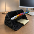Modern Desk Organizer with Pen Holder, Sticky Note & Paper Clip Tray, 3D Printed Minimalist Office Storage, Home Office Gift