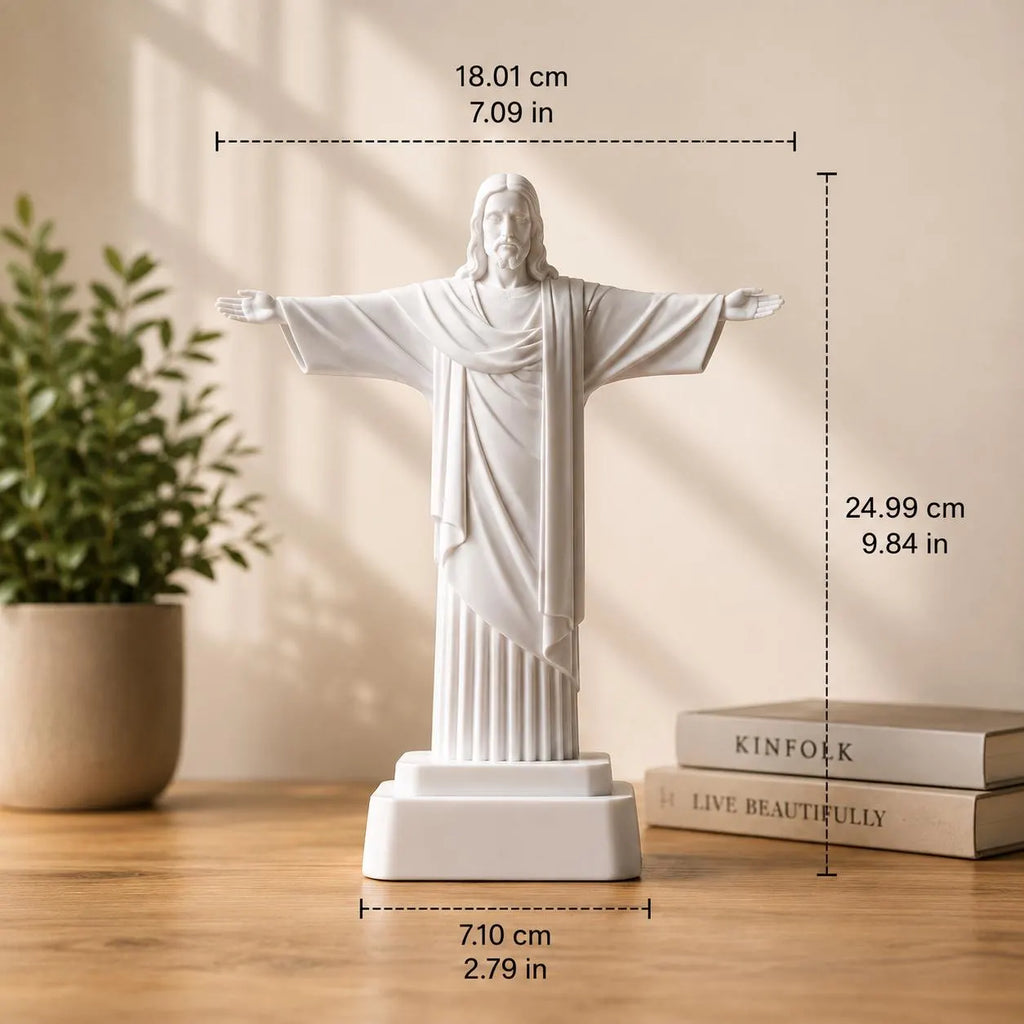 Jesus Statue 3D Printed | Christ the Redeemer Figurine | Christian Home Decor | Religious Gift | Catholic Decor | Desk Shelf Display