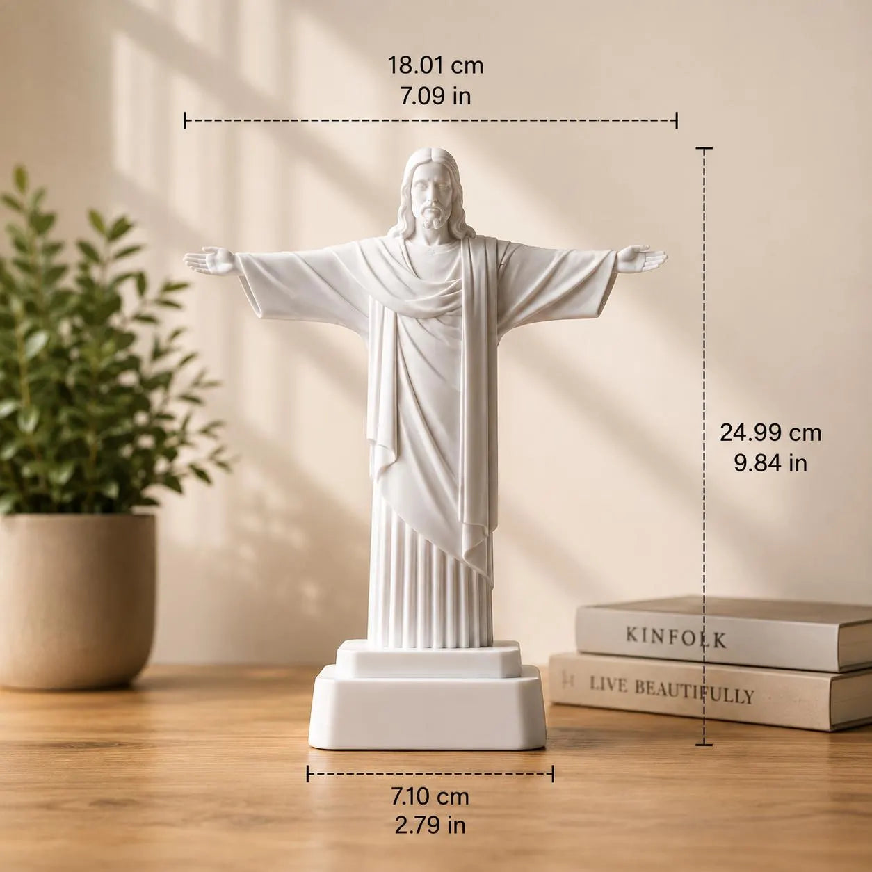 Jesus Statue 3D Printed | Christ the Redeemer Figurine | Christian Home Decor | Religious Gift | Catholic Decor | Desk Shelf Display